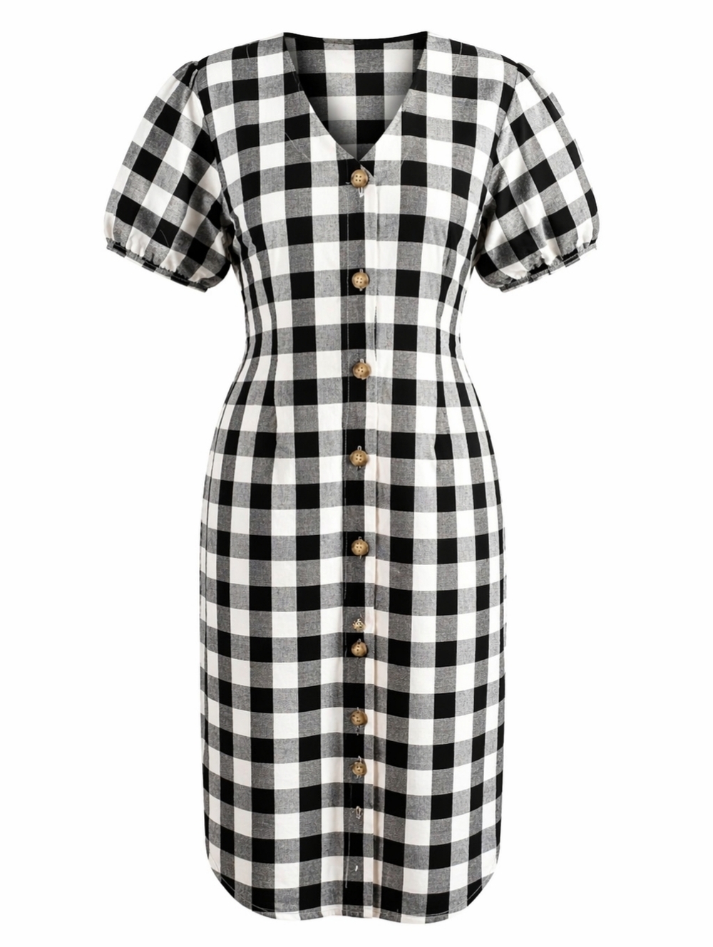 LOFT Black White Gingham Dress Teacher Linen Blend Cottagecore Coastal Preppy - Picture 2 of 12